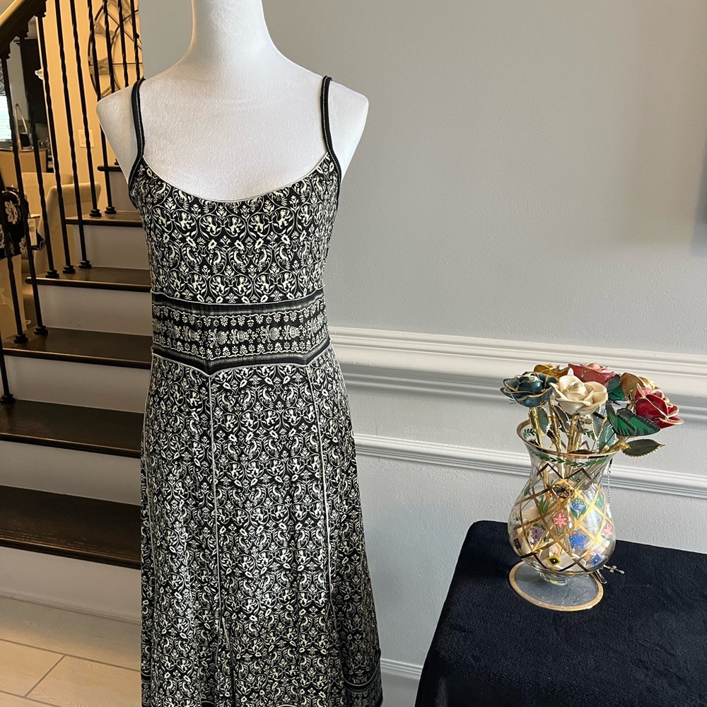 Max Studio Black and White Asymmetrical Dress